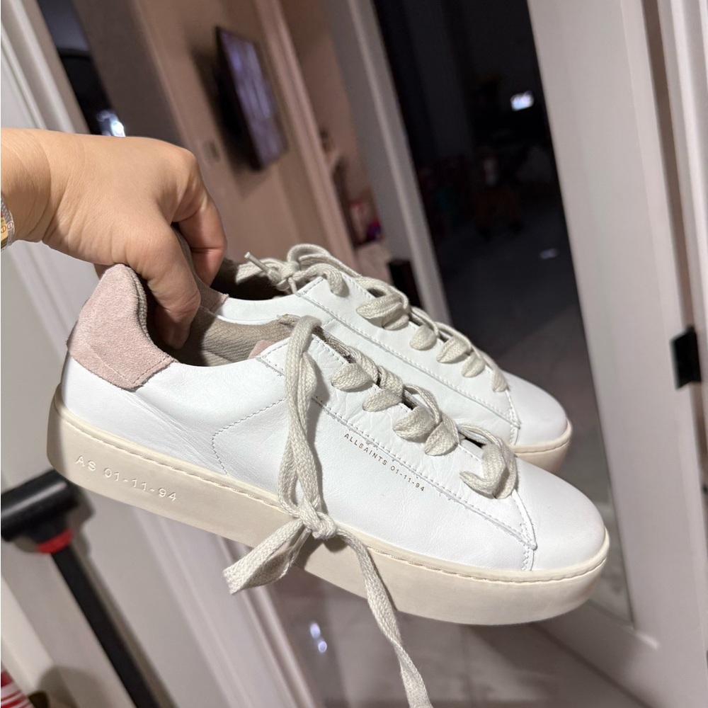 All Saints White and Beige Sneakers